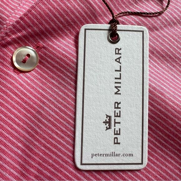 NWT Peter Millar Stretch Performance Golf Polo Red White Striped Men's size XXL - Picture 4 of 8